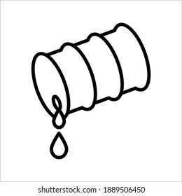 oil barrel icon vector sign symbol isolated on white background. color editable