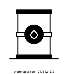 Oil Barrel icon vector strock illustration