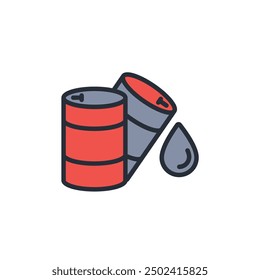 Oil Barrel icon. vector.Editable stroke.linear style sign for use web design,logo.Symbol illustration.
