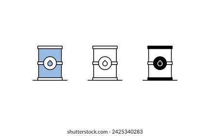 Oil Barrel icons vector strock illustration