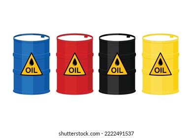 oil barrel illustration isolated on a white background. pollution concept. crude or petroleum black barrel design