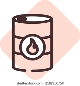 Oil barrel, illustration, vector on a white background.