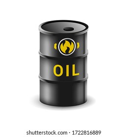 Oil Barrel Isolated On White Background Stock Vector (Royalty Free ...