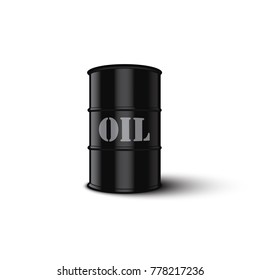 Oil barrel isolated on white background. Vector illustration.