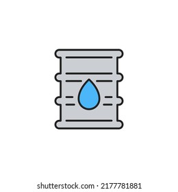 Oil barrel line icon. High quality coloured vector illustration.