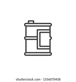 Oil barrel line icon. linear style sign for mobile concept and web design. Barrel container outline vector icon. Symbol, logo illustration. Vector graphics