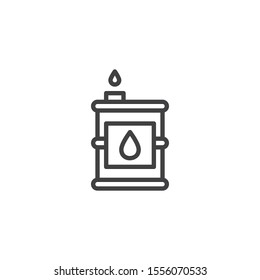 Oil barrel line icon. linear style sign for mobile concept and web design. Industrial oil barrel outline vector icon. Symbol, logo illustration. Vector graphics
