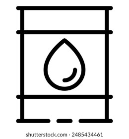 Oil Barrel Line Icon Symbol