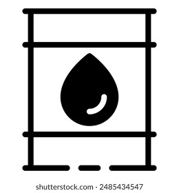 Oil Barrel Line Icon Symbol