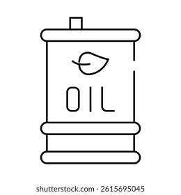 oil barrel line icon vector. oil barrel sign. isolated contour symbol black illustration