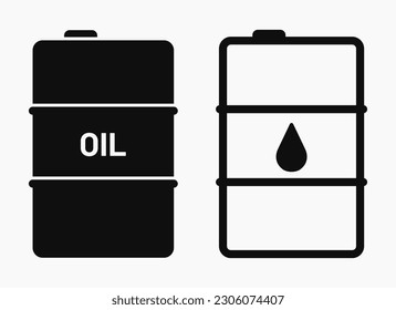 oil barrel line shape icon vector flat illustration