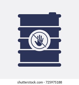 Oil Barrel Metal Icon Flat Graphic Vector Sign