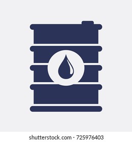 Oil Barrel Metal Icon Flat Isolated Graphic Vector Sign Illustration