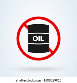 oil barrel no. Simple vector modern icon design illustration.