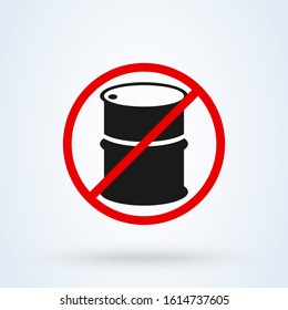 oil barrel no. Simple vector modern icon design illustration.