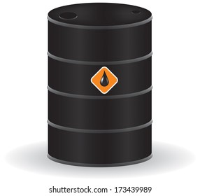 Oil barrel on white background. Vector illustration