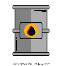 Barril de óleo sobre fundo branco. Ilustração vetorial em estilo plano.