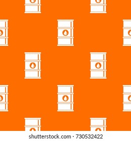 Oil barrel pattern repeat seamless in orange color for any design. Vector geometric illustration