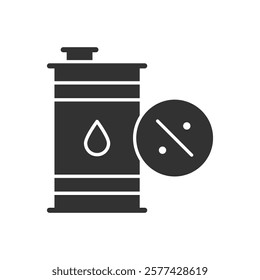 Oil Barrel Percent Icon - Tax Icon