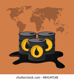 oil barrel with petroleum related icons image 