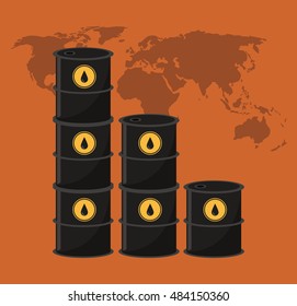 oil barrel with petroleum related icons image 