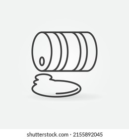 Oil Barrel Pollution vector concept icon or sign in outline style