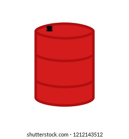 Oil Barrel. Red barrel. Vector illustration. EPS 10.