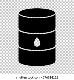 Oil barrel sign. Flat style icon on transparent background