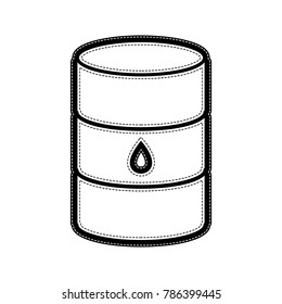 Oil barrel sign. Vector. Flat style black icon on white.