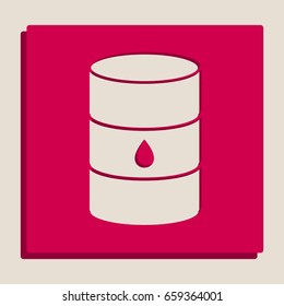 Oil barrel sign. Vector. Grayscale version of Popart-style icon.