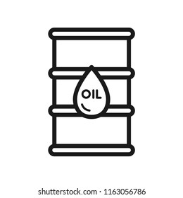 Oil barrel simple style. Stroke outline style. Line vector. Isolate on white background.
