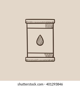 Oil barrel sketch icon.