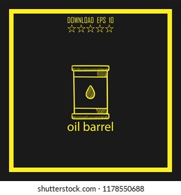 oil barrel sketch vector icon