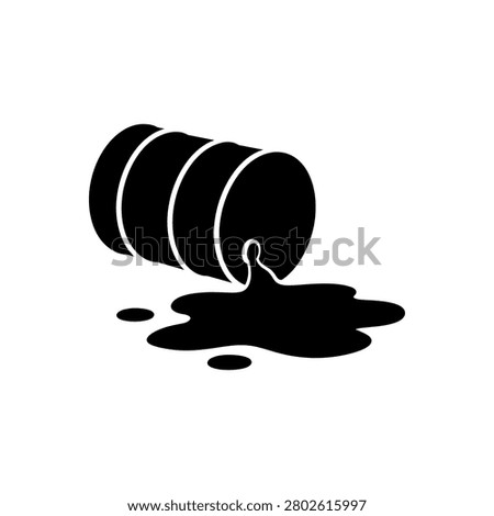 Oil Barrel Spill Pollution Icon Icon Isolated On White Background
