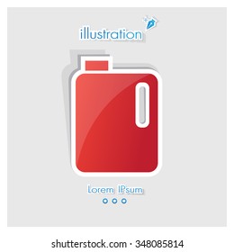 Oil barrel symbol red color icon, Vector design element  EPS10 illustration