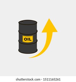 
Oil Barrel Top. 
Price Increase. Vector Illustration.