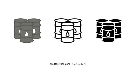 Oil Barrel trading icon. Business flat, silhouette, line vector illustration on white background