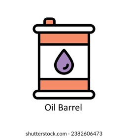 Oil Barrel vector Filled outline Design illustration. Symbol on White background EPS 10 File 