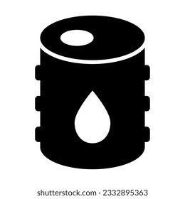 Oil Barrel Vector Glyph Icon For Personal And Commercial Use.
