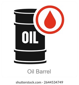 Oil Barrel vector icon concept design