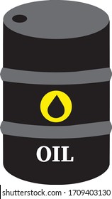Oil barrel vector icon,  oil drum container illustration symbol, crude tank sign