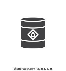 Oil barrel vector icon. filled flat sign for mobile concept and web design. Crude oil barrel glyph icon. Symbol, logo illustration. Vector graphics