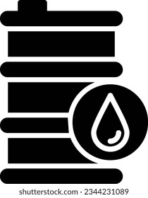 Oil Barrel Vector Icon Glyph Style