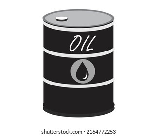 Oil barrel vector icon, isolated object on white background