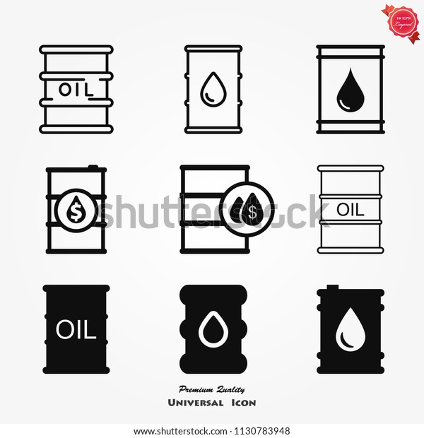 Oil barrel vector icon, isolated object on\
white background