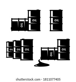 Oil barrel vector icon on white background   