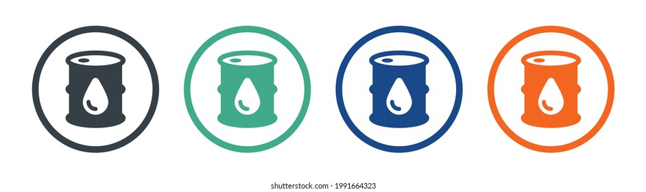 Icono del vector del barril de petróleo. Símbolo de almacenamiento de gasolina.