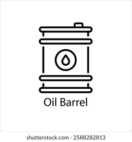 Oil Barrel vector icon stock illustration