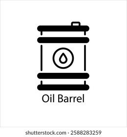 Oil Barrel vector icon stock illustration