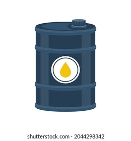 Oil barrel. Vector illustration flat design. Isolated on white background. Icon cans of engine oil.